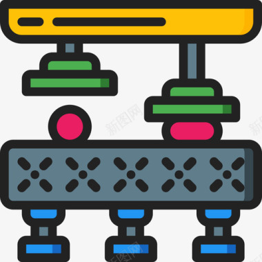 装置输送装置工业40线性颜色图标图标