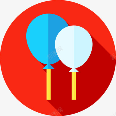 玩具气球气球派对庆典7扁平图标图标
