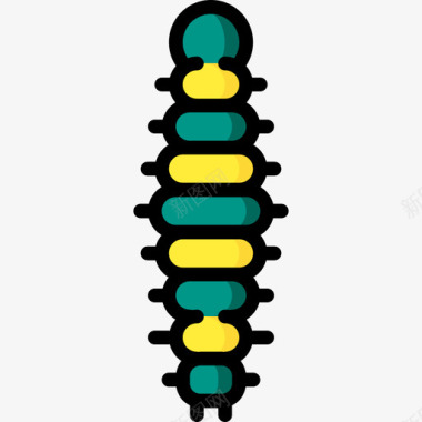 毛毛虫毛毛虫自然49线形颜色图标图标