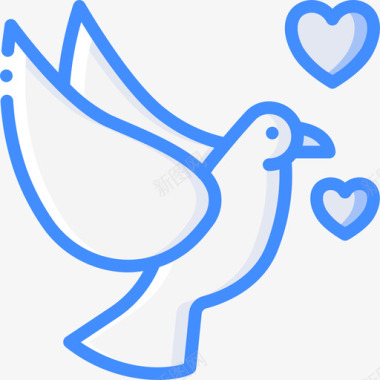 鸽子102号婚礼蓝色图标图标