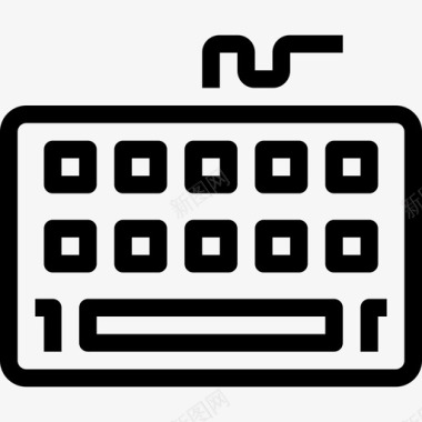 砸键盘键盘设备和技术5线性图标图标