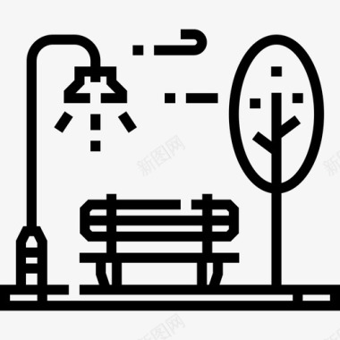 公园城市元素35线性图标图标