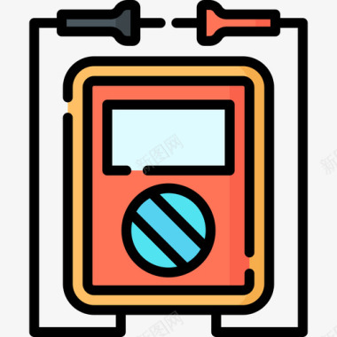 复古工具箱检测仪工具箱5线颜色图标图标