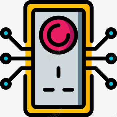USB插头插头智能家居3线性颜色图标图标