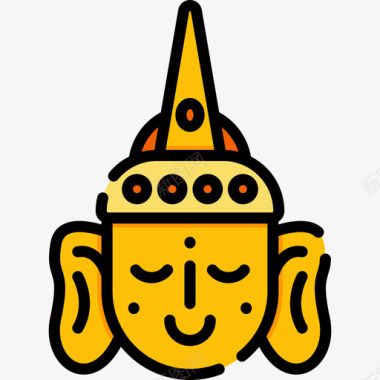 佛像泰国15岁线形颜色图标图标