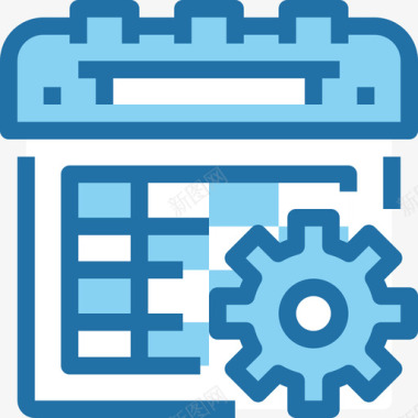 日历商务管理14蓝色图标图标