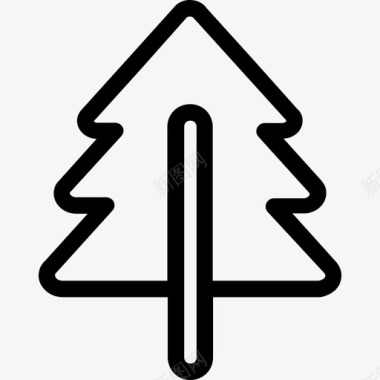 松树绿色能源3直线型图标图标