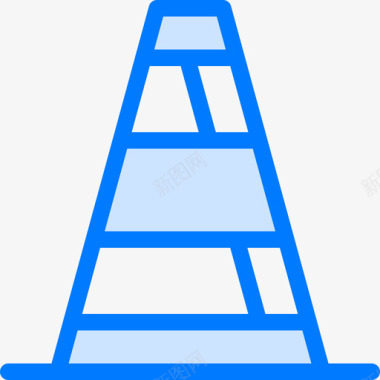 圆锥体曲棍球5蓝色图标图标