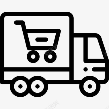 送货箱送货车网上购物40直线图标图标