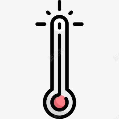 温度计温度计夏季8线性颜色图标图标