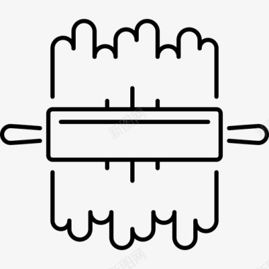 卷纹背景面团卷厨房29线性图标图标
