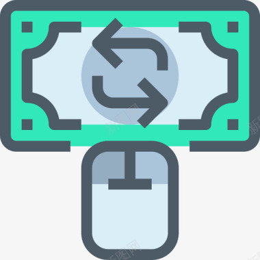 线性货币兑换银行和金融线性颜色图标图标