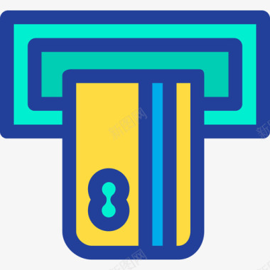 企业金融Atm银行和金融15线性颜色图标图标