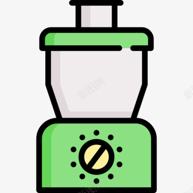 加工食品加工机烹饪47线性颜色图标图标