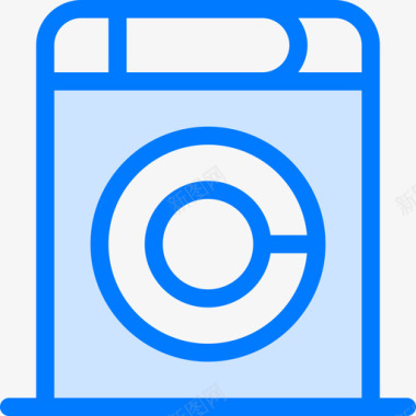 洗衣机智能家居蓝色图标图标