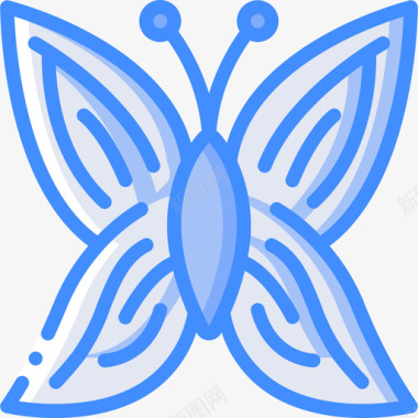 蝴蝶自然51蓝色图标图标