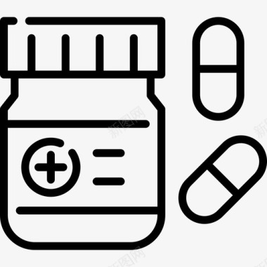 药品药丸药丸药房12线性图标图标