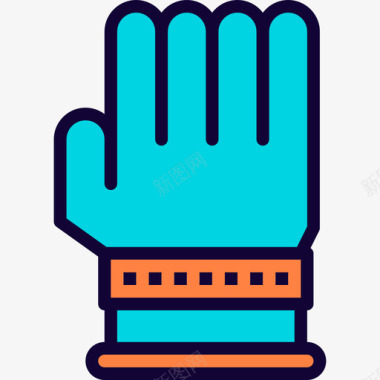 手套可爱的维京人游戏线性颜色图标图标