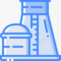 蓝色核电核电站工业39蓝色图标高清图片