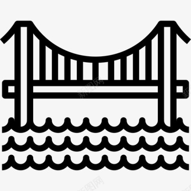 城市路道桥梁桥梁城市元素建筑6线性图标图标