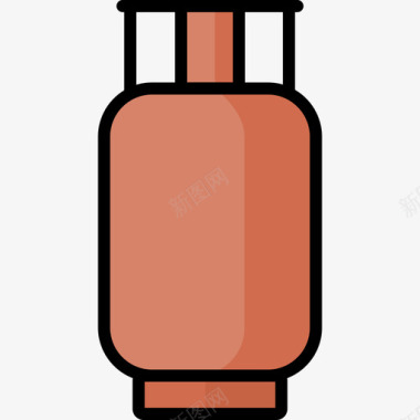 煤气野营煤气烧烤16线性颜色图标图标