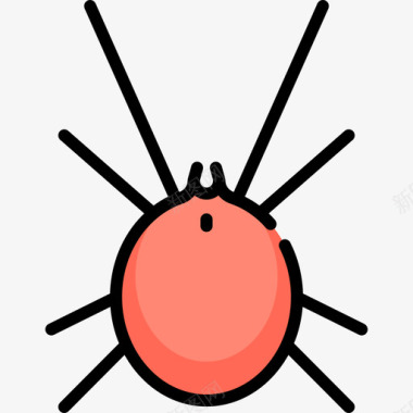 螨类昆虫2线状颜色图标图标