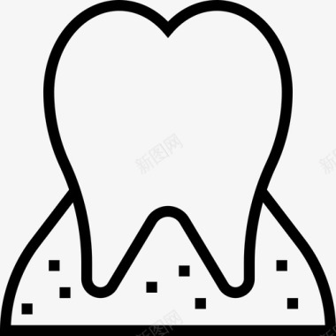 牙齿人体器官2线状图标图标