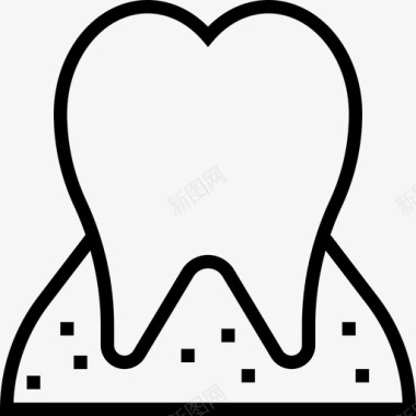 小牙齿牙齿人体器官2线状图标图标