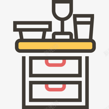 桌子厨房工具2黄色阴影图标图标