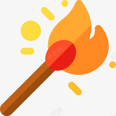 火柴烧烤12根平的图标图标
