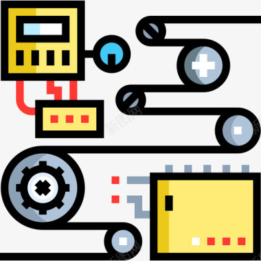 工业封面机械工业32线颜色图标图标