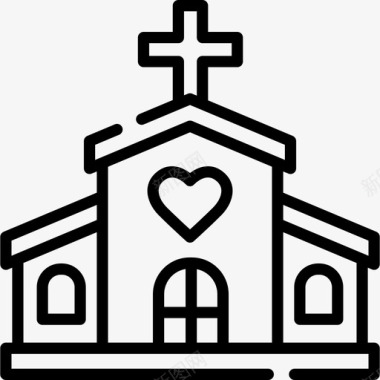 巴西旅游教堂旅游地点表情符号线性图标图标