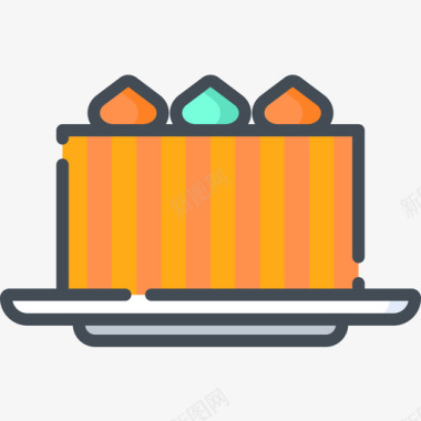 矢量蛋糕牡丹蛋糕蛋糕店53双色图标图标