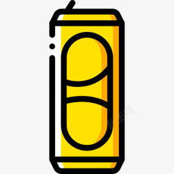 黄色啤酒罐啤酒罐美食3黄色图标高清图片