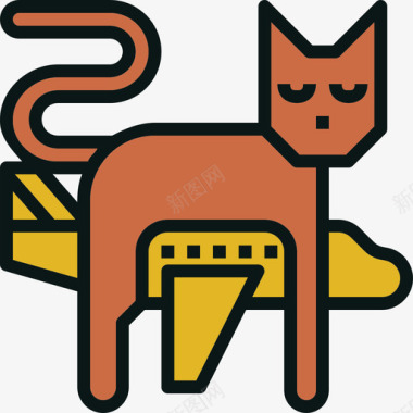 旅游标志带宠物旅行旅游交通线性颜色图标图标