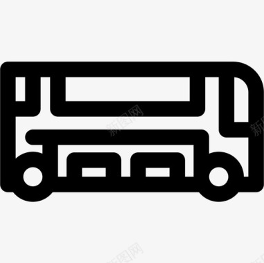 公共标识红公共汽车交通83直线图标图标