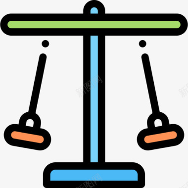 32g秋千游乐场32线性颜色图标图标