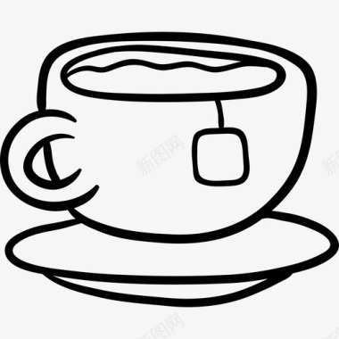 茶杯冬季8号黑色图标图标
