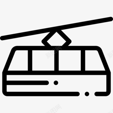 公共交通标识缆车公共交通8直线图标图标