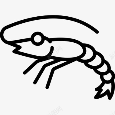 虾动物和自然3直系图标图标
