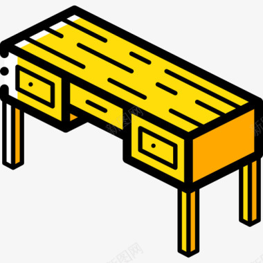 可拆卸办公桌办公桌家具38黄色图标图标