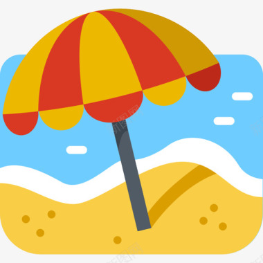阳伞太阳伞旅行地点图释2平面图图标图标