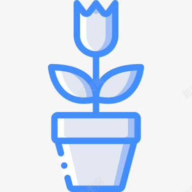 花盆自然51蓝色图标图标
