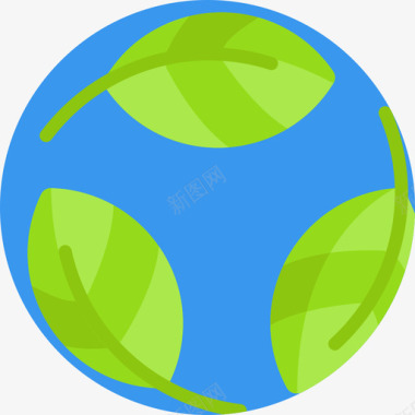 气泡标志树叶地球第四天平铺图标图标