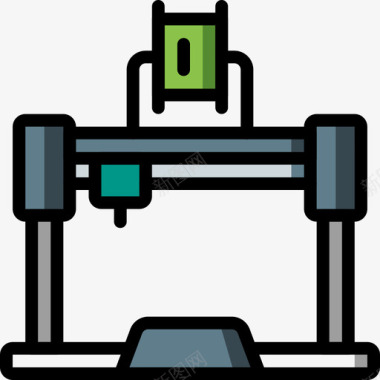 看3d电视3d打印机3d打印线性颜色图标图标