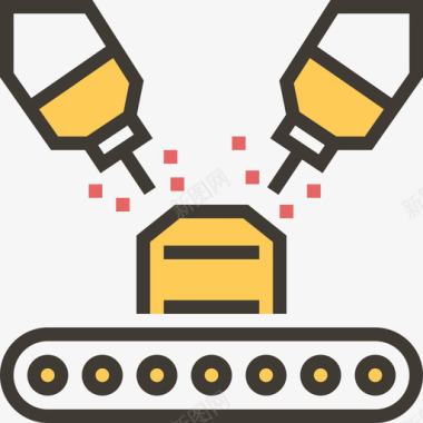 工业机器人工厂元素黄影图标图标