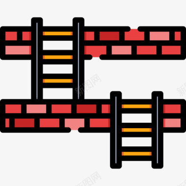 天蓝色梯子梯子游戏21线颜色图标图标