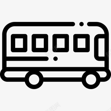 公共交通标识校车公共交通8直线图标图标