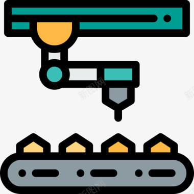 机械臂机械臂工厂12线性颜色图标图标