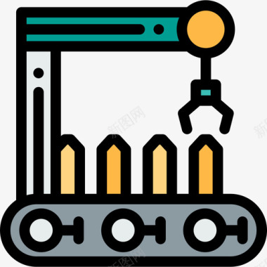 机械臂机械臂工厂12线性颜色图标图标